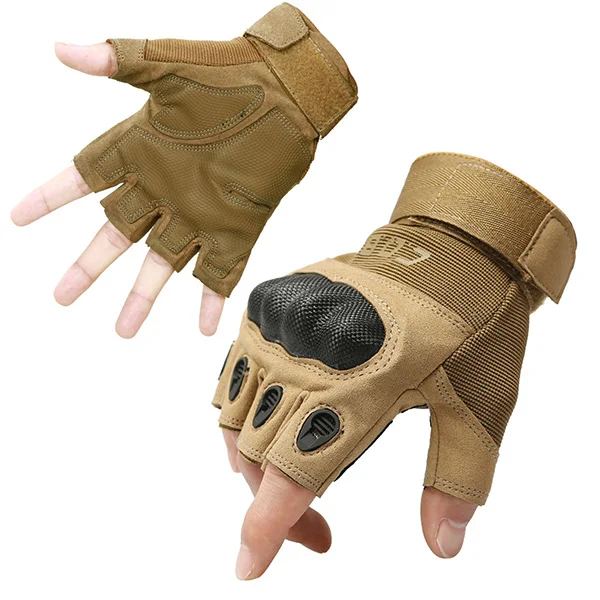 Sand Half CQB открытый тактические перчатки полный палец спортивные Пеший Туризм езда на велосипеде военные Для мужчин перчатки Броня защиты оболочки перчатки - Цвет: Sand Half