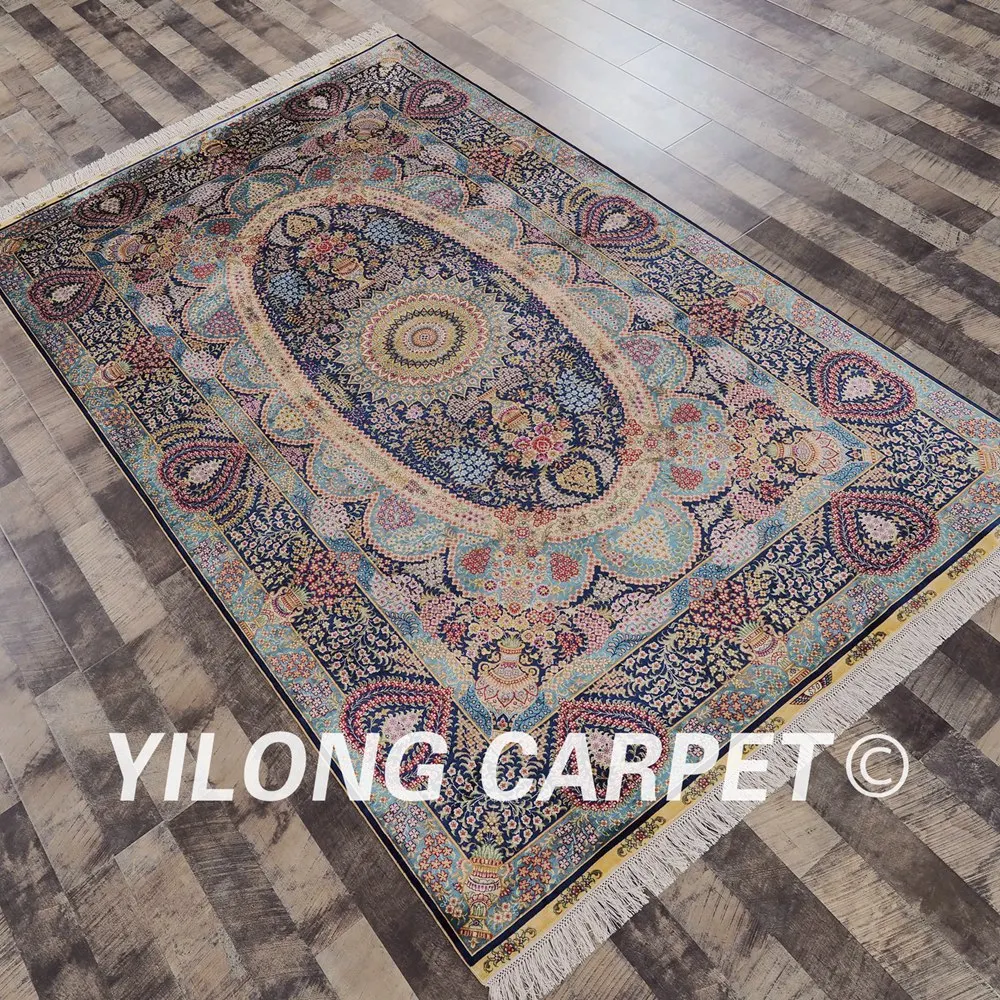 Yilong 5 'x 8' персидские коврики с цветочным узелком ручной работы турецкий