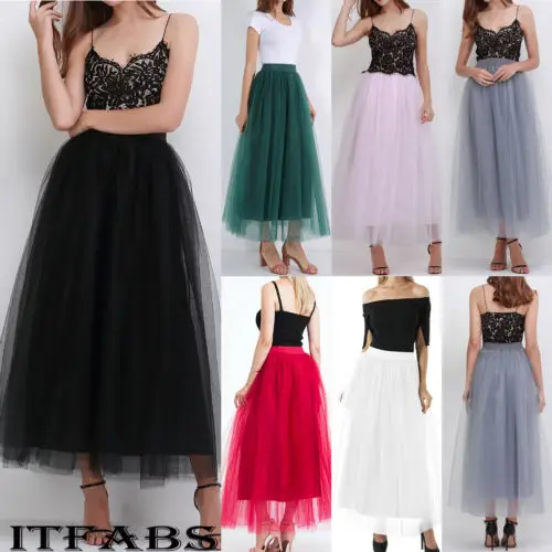 Новинка лета 2019 стильная женская многослойная длинная юбка в пол из тюля платье