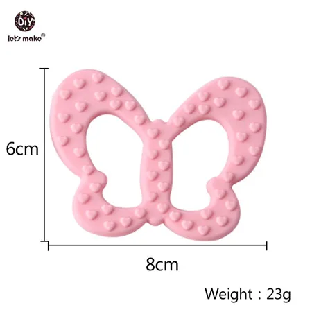 butterfly Let's Make Baby Teether 1 шт. грызун мультфильм животное пищевой силиконовый прорезыватель BPA бесплатно коала Прорезыватель зубов "медведь" для зубов крошечный стержень - Цвет: butterfly