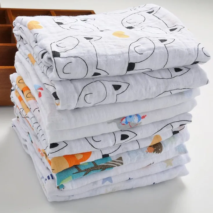 ruyi bebe 120*120cm Baby Muslin Blankets Cotton Newborn Swaddles Double Layer soft Gauze Bath Towel baby muslin wraps | Мать и ребенок