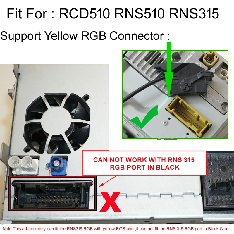 V9.3 CVBS RGB адаптер и AV конвертер для VW Volkswagen RCD510 RNS510 RNS 510 315 RCD флип логотип Камера|cvbs