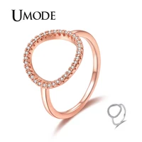 umode hollow circle rings for women cubic zirconia rings girls fahsion wedding rings trendy jewelry gifts drop shipping ur0455