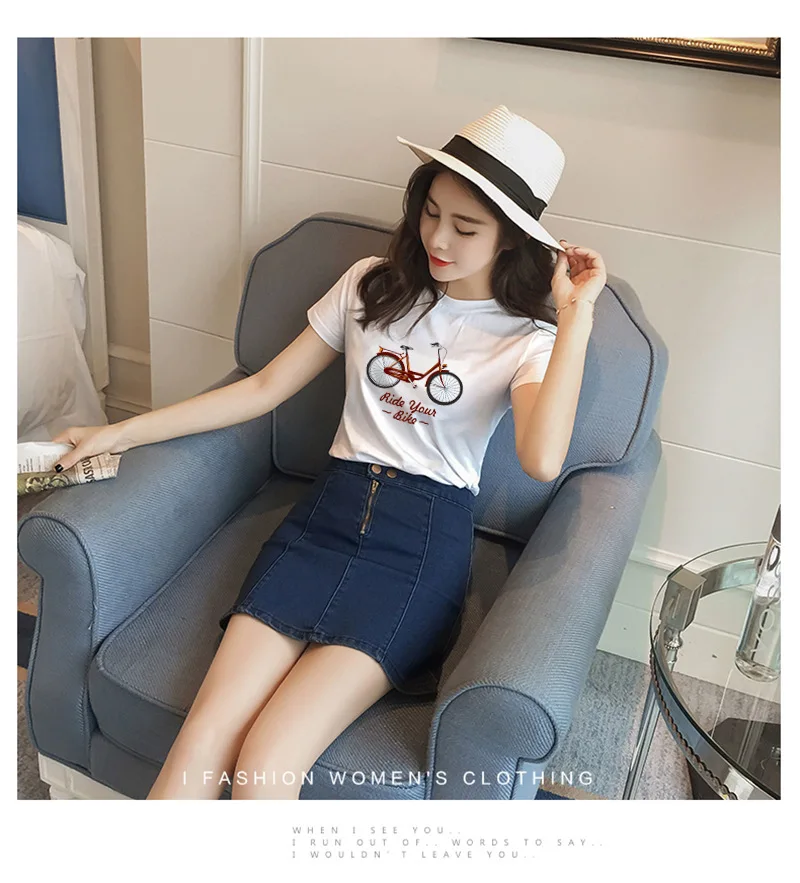 Хлопковая футболка с короткими рукавами 2018 женские летние новых корейских