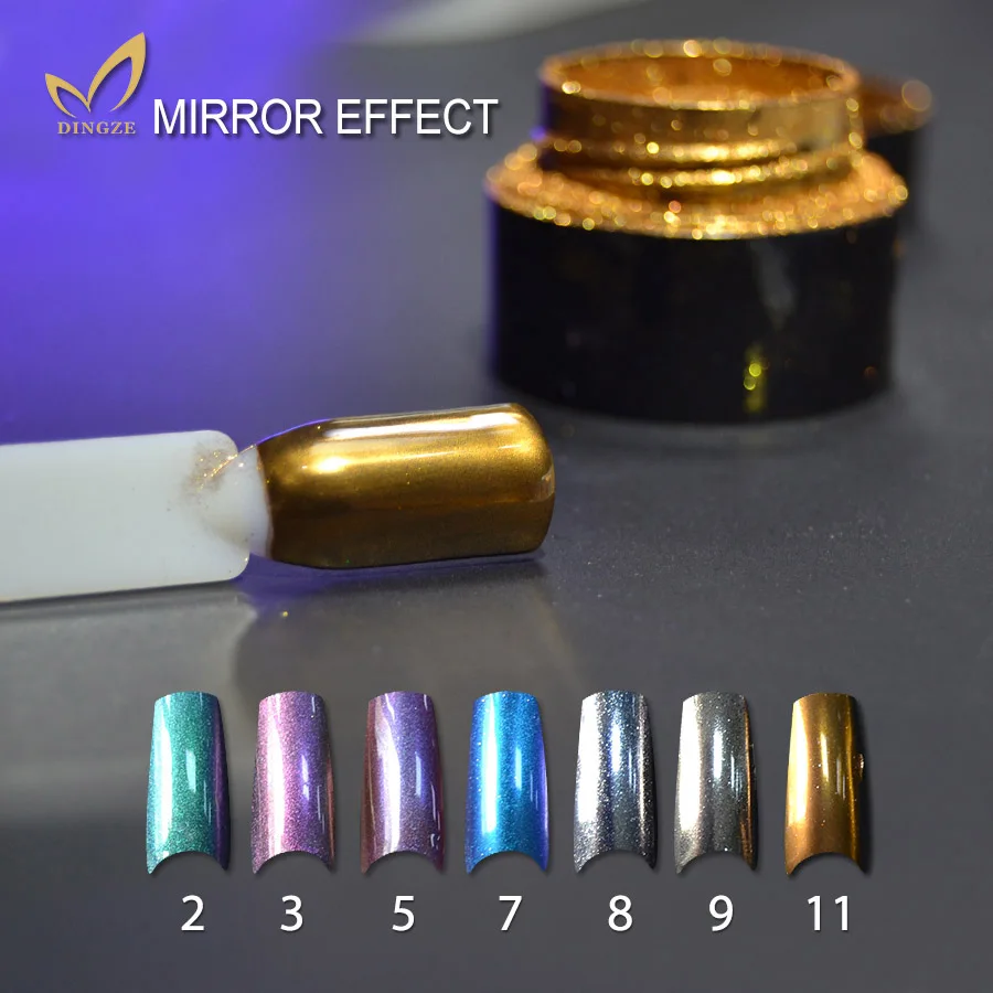 Блестящий металлический зеркальный эффект порошок для ногтей пигмент золотой