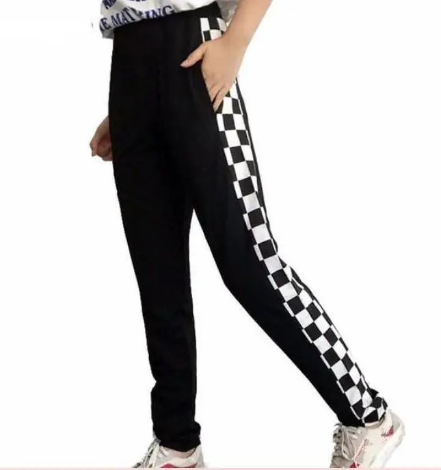 Повседневные свободные брюки Chessboard в стиле пэчворк|Брюки| |