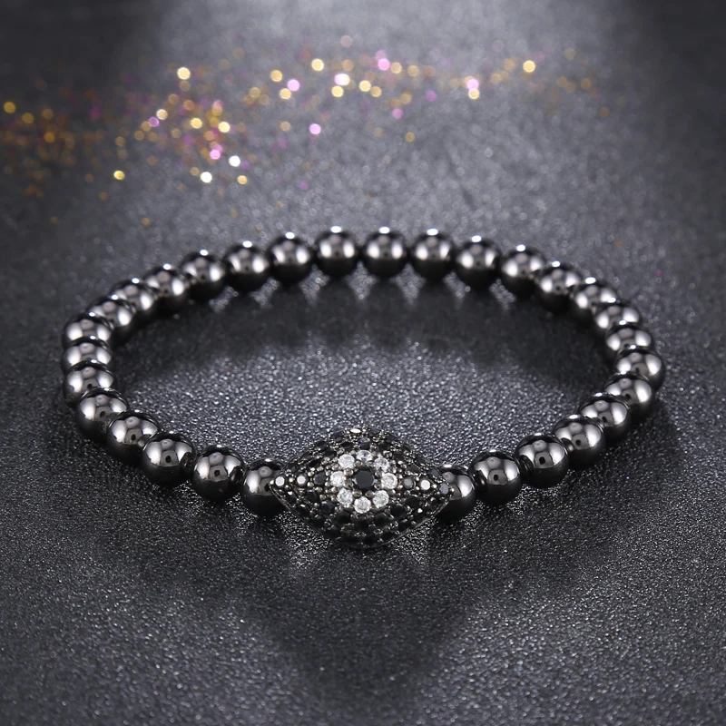 Топ продаж 4 вида цветов браслет 6 мм Круглый бисер микро проложить глаз с