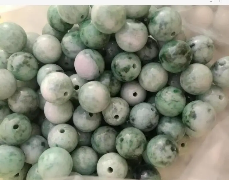 

50 PCS Natural ICY Green Jade (Jadeite) 12mm Round DIY Loose Bead Wholesale
