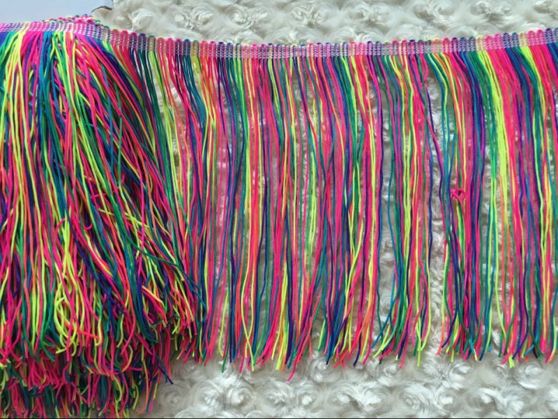 

100 m 15 CM Long Polyester Fringed Edge Trim African Lace Ribbon Diy Latin Dance Clothes Stage Clothes Accessories Curtains