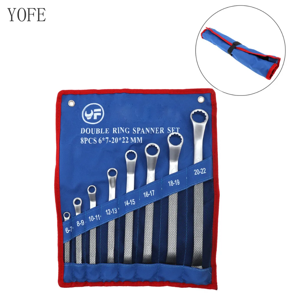 8 шт./лот YOFE 6*7-20*22 мм набор гаечных ключей с двойным кольцом, набор гаечных ключей для установки/обслуживания