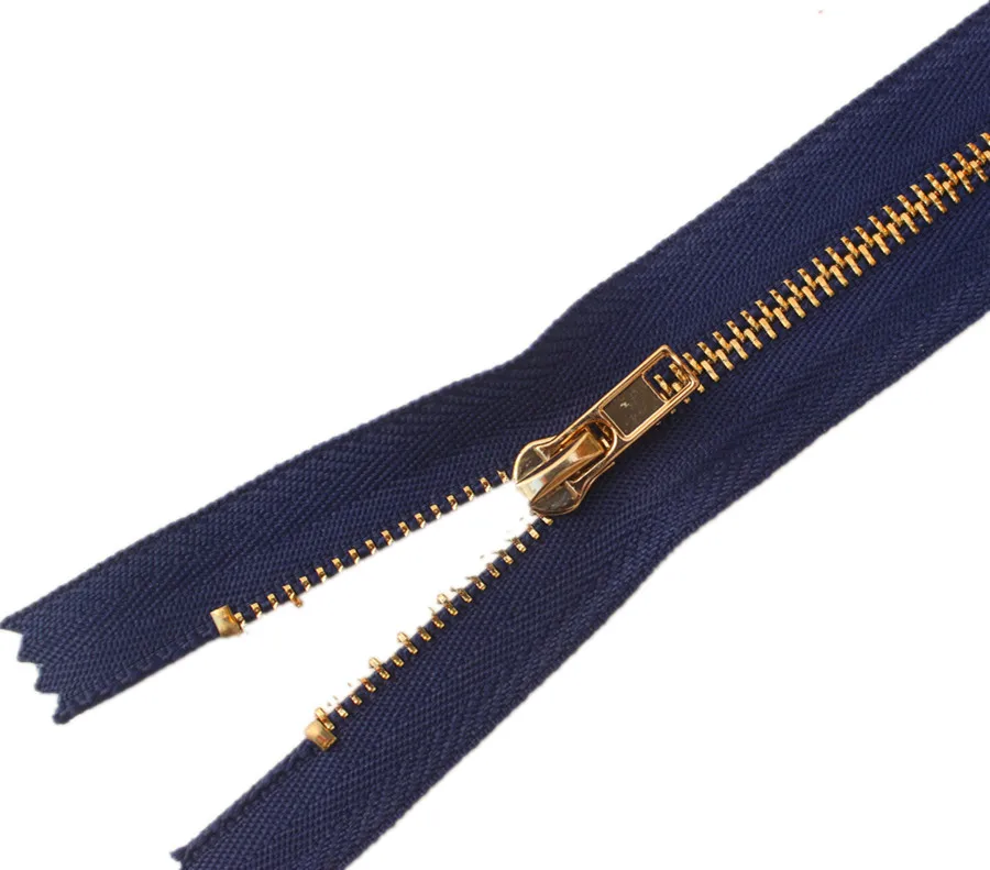 10 шт. 7 дюймов темно синие золотые зубы металлическая молния швейная для джинсов