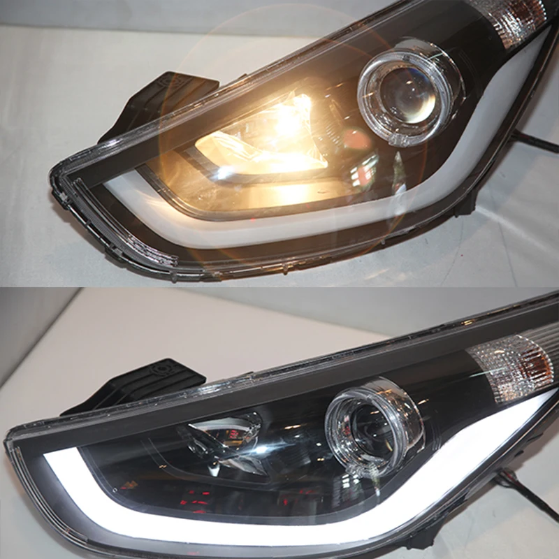 Для HYUNDAI Tucson IX35 светодиодные фары светодиодсветодиодный глаза ангела черный
