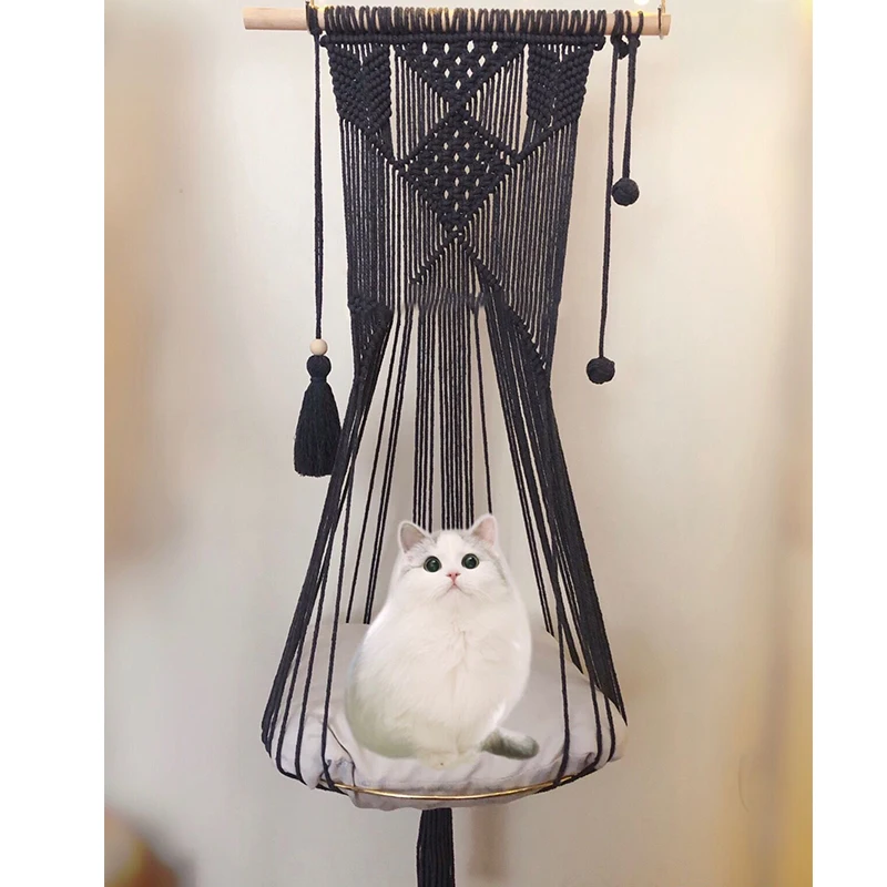 Ins Bohemia Cat Hole Leisure cat hammock tent kitten beds house cat kennel cat window hammock cushion mat cat window hammock