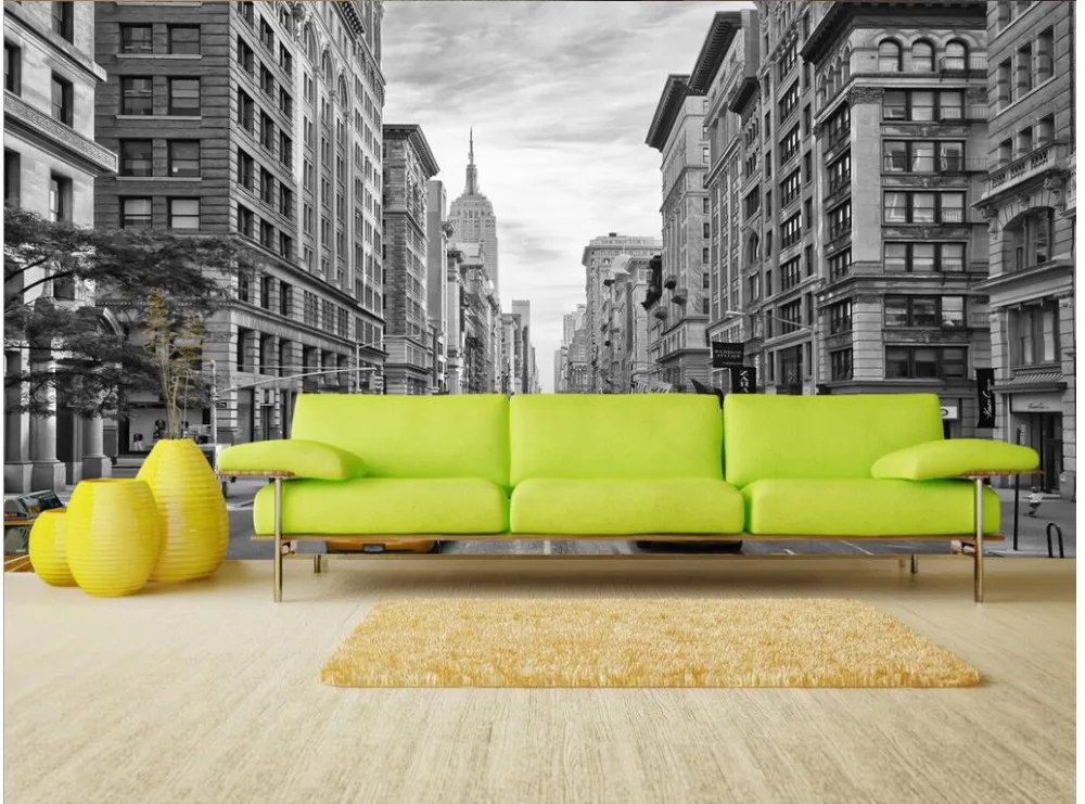 Пользовательские 3d фото обои Настенные современные черно белые строительные