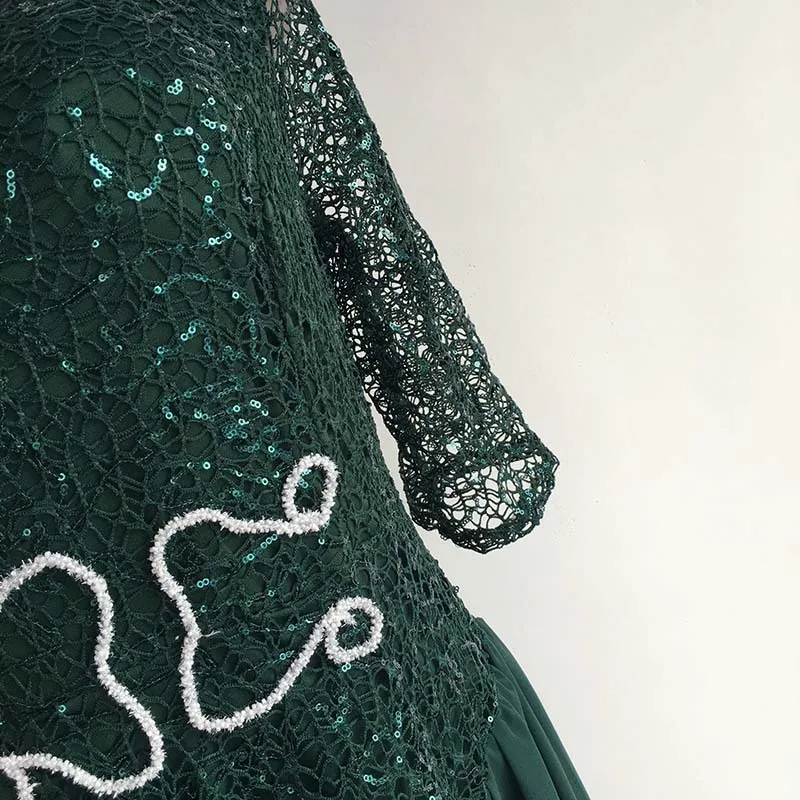 High Quality Elegant African Women Clothing Plus Size 3XL Evening Tunic Party Dress Formal Sequined Dress Long Vestido De Festa
