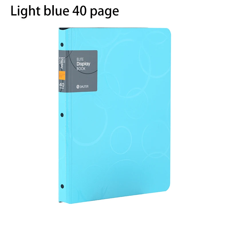 light blue 40page 240*310 мм A4 профессиональная папка для документов 30 40 60 80 страниц папка для презентаций дисплей книга офис бизнес органайзер для документов - Цвет: light blue 40page