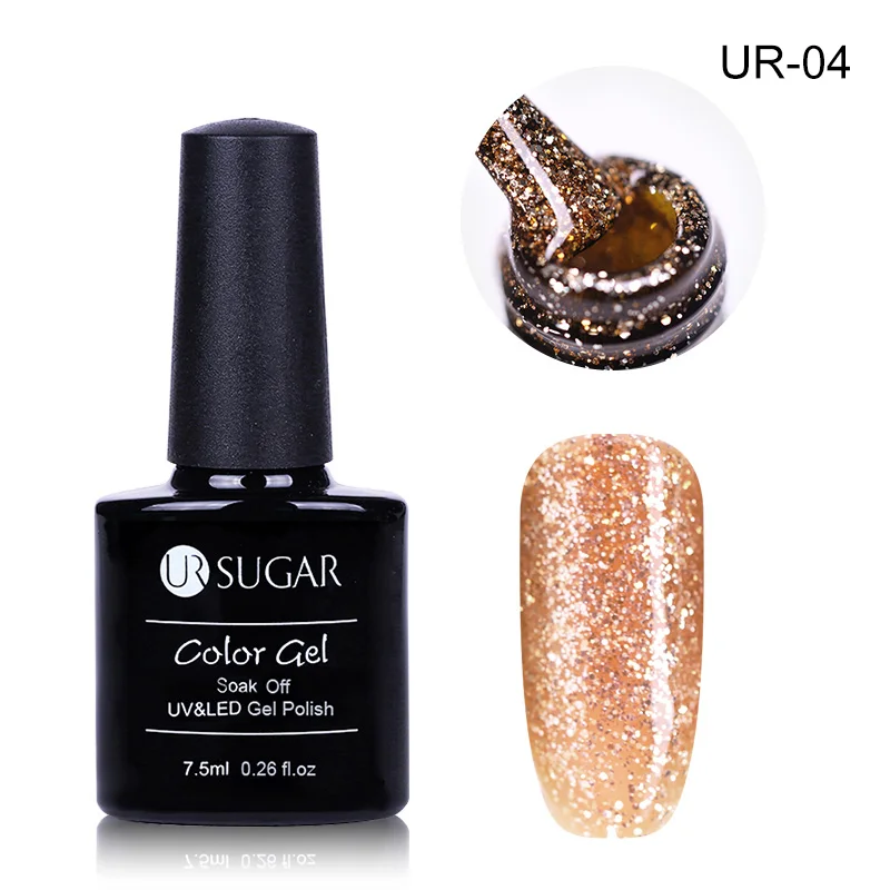 Ur Sugar 7,5 мл кристальный блеск УФ-гель для ногтей Золотая серия УФ светодиодный Гель-лак замачиваемый долговечный маникюрный лак для ногтей - Цвет: UR-04