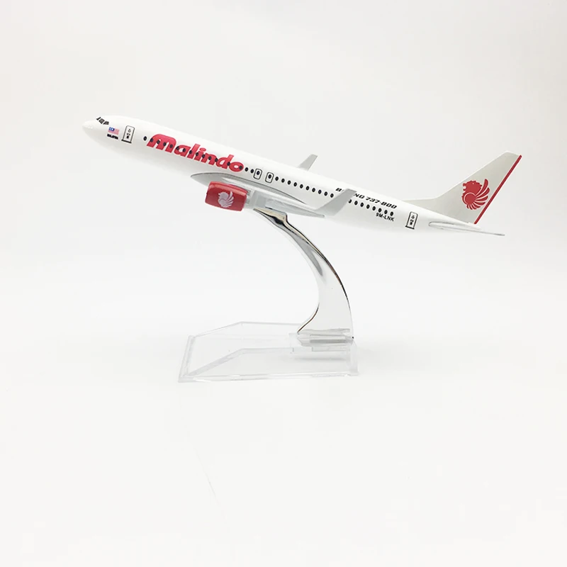 Бесплатная доставка malindo Airlines модель аэроплана Boeing 737 самолет 16 см металлический