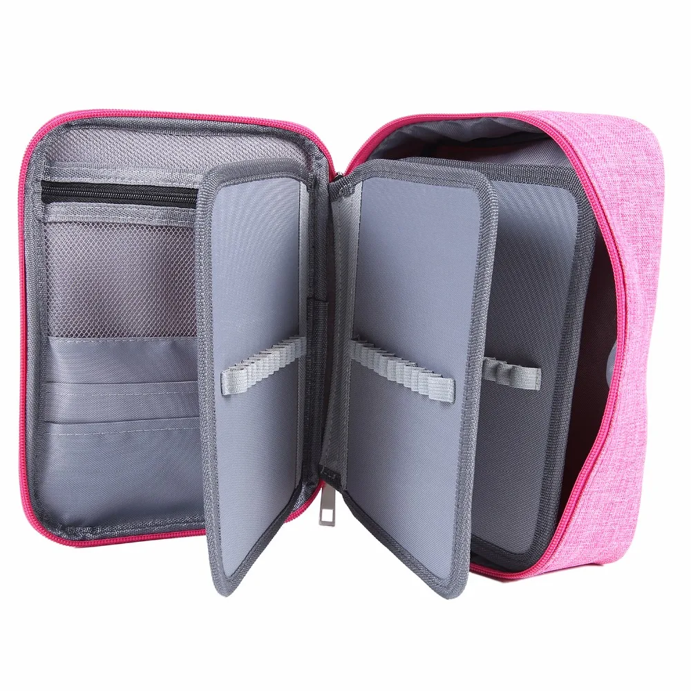 Тканевый чехол для карандашей из ткани Оксфорд розово красный с кулиской 72