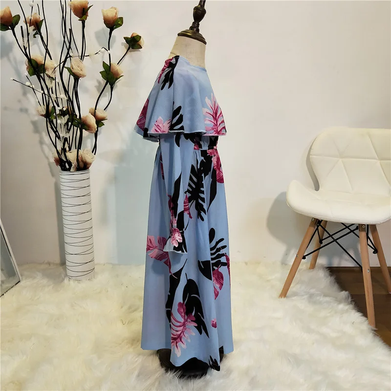 Детский кафтан с цветочным рисунком арабское платье хиджаб для девочек в