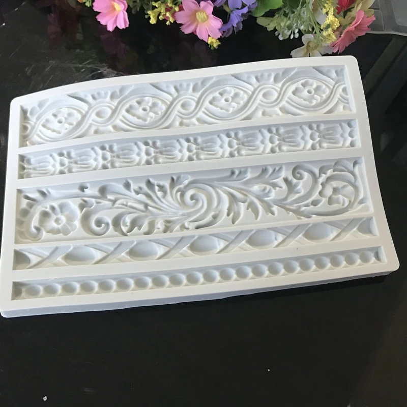 Diy барокко прокрутка рельефный торт границы силиконовая форма рамка инструменты