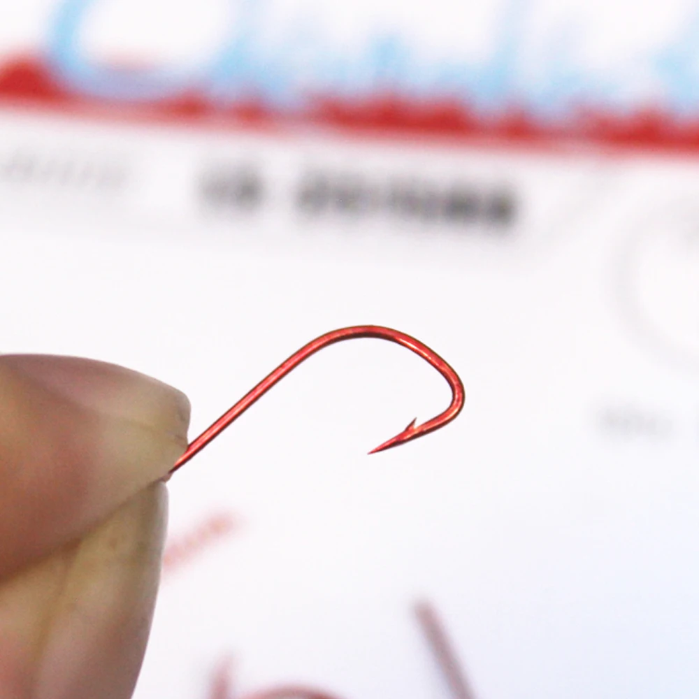 10pcs/lot sode red  Fishing Hooks  1#-8# Non-barbed High  Barbed  Carbon Steel Sharpened Bait Tackle Strong gamakatsu