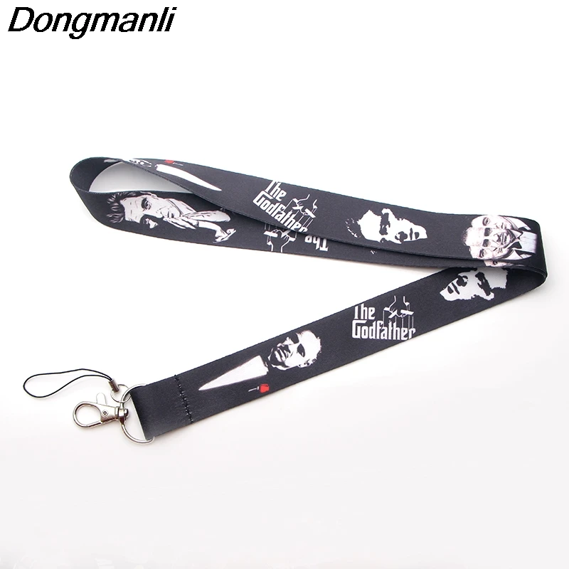 

24pcs/lot God father Keychains Lanyard Neck Key Strap for Phone Keys ID Card Cool Men Women Lanyards Phone Rope M2462