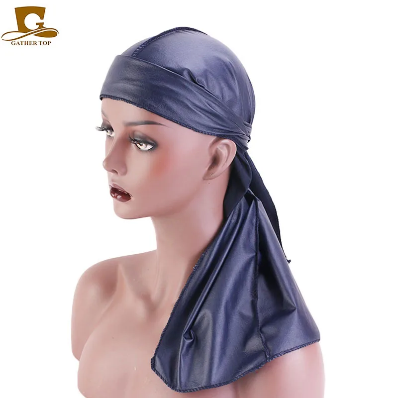 Новый Для мужчин кожаные Durags банданы DuRag головная повязка в виде чалмы волны