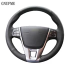 GNUPME черного цвета из искусственной кожи чехол рулевого колеса автомобиля для Volvo V40 XC60 S60 LV60 S80L специальная ручная прошивка Чехлы для рулевого колеса