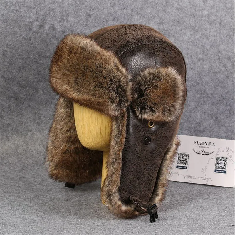 Новая зимняя шапка бомбардировщик ушных лоскутов мужская ушанка толстые теплые