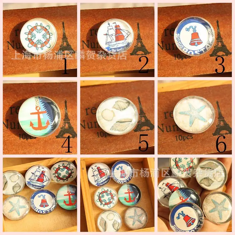 (13 шт. в партии) магнит для холодильника из хрустального стекла морского отдела 3