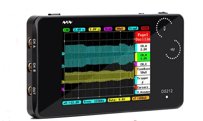 Цифровой мини-осциллограф CCDSO DS212 DSO212 Карманный Ручной осциллограф с колесиком 1