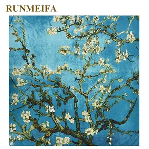 RUNMEIFA новый дизайн бандана для женщин квадратный сатиновый хиджаб Femme благородная картина Платки женские шеи шарфы женские мягкие Shawl130x130cm