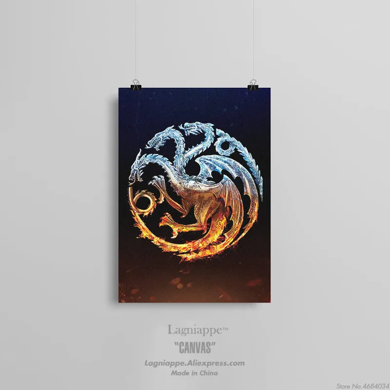 GOT Targaryen Stark Lannister house logo домашний декор для детской комнаты, спальни, принт, плакат, картина, настенная живопись, холст - Цвет: L 603