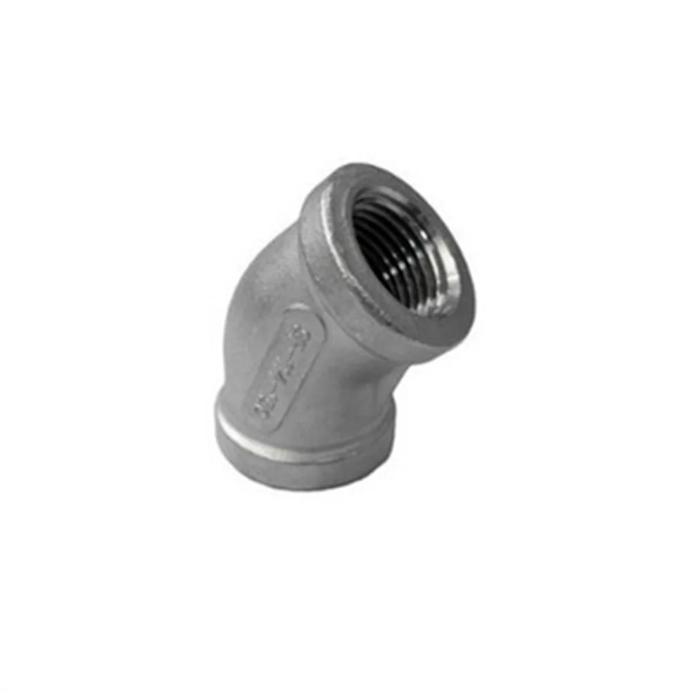 

2 Pcs 45 Degree Elbow 3/8" BSPP Threaded Female 304 Stainless Steel Connector
