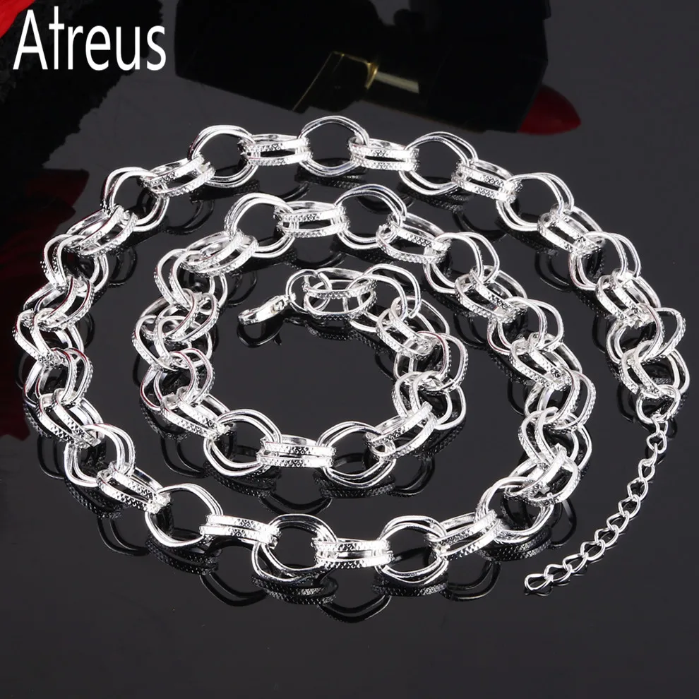 

Atreus 1 шт. 62 см Большая двойная роликовая цепь для ювелирных изделий Аксессуары кулон ожерелье материал кубинские цепи с застежкой-лобстером