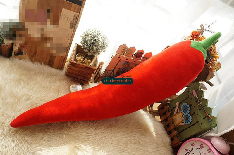 Dorimytrader Новинка Игрушка 70см Большой Мягкий Плюшевый Красный Красотка Chili Игрушка 28 '' Гигантский Фаршированный Горячий Перец Куклы Pillow Nice Gift DY60594