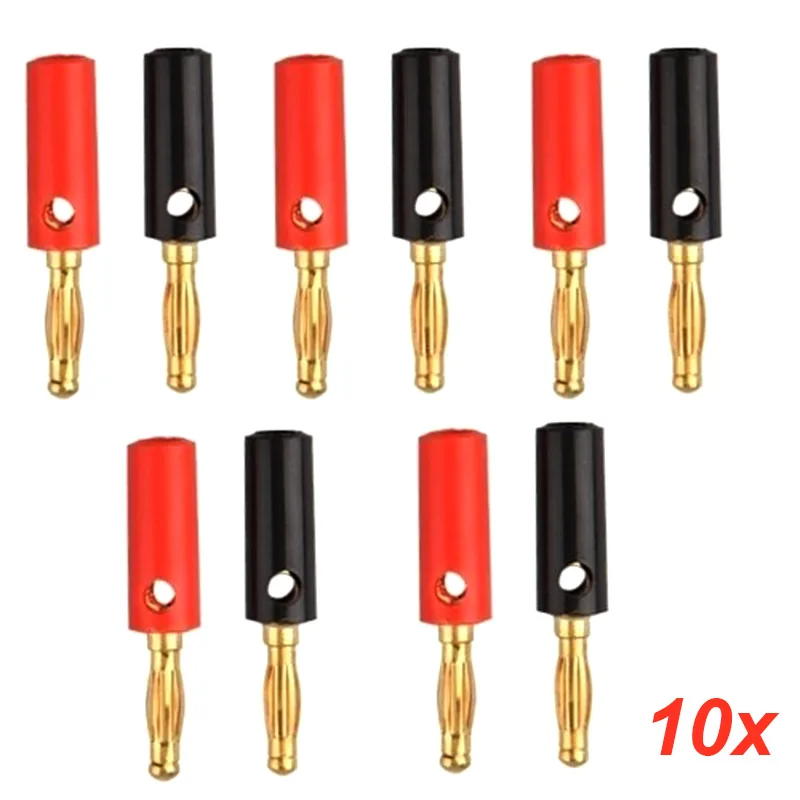 Высокое качество 10 шт. аудио разъем для динамика банан золото пластины Разъемы 4
