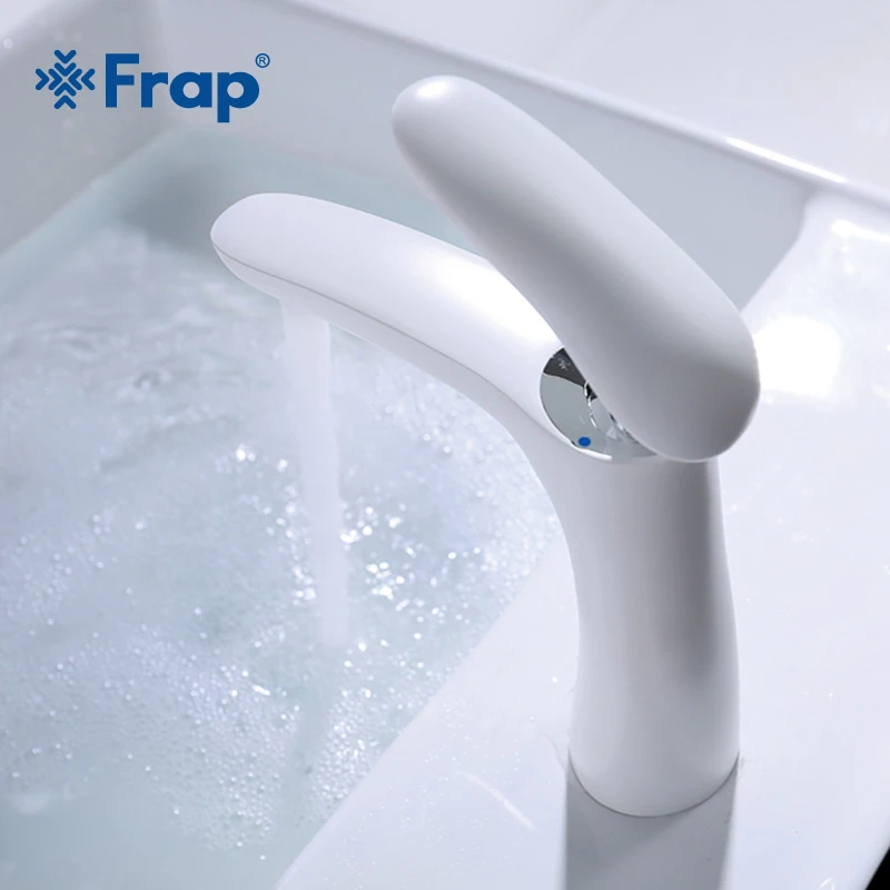 Frap Новый латунь белая ванная комната смеситель для умывальника водопад