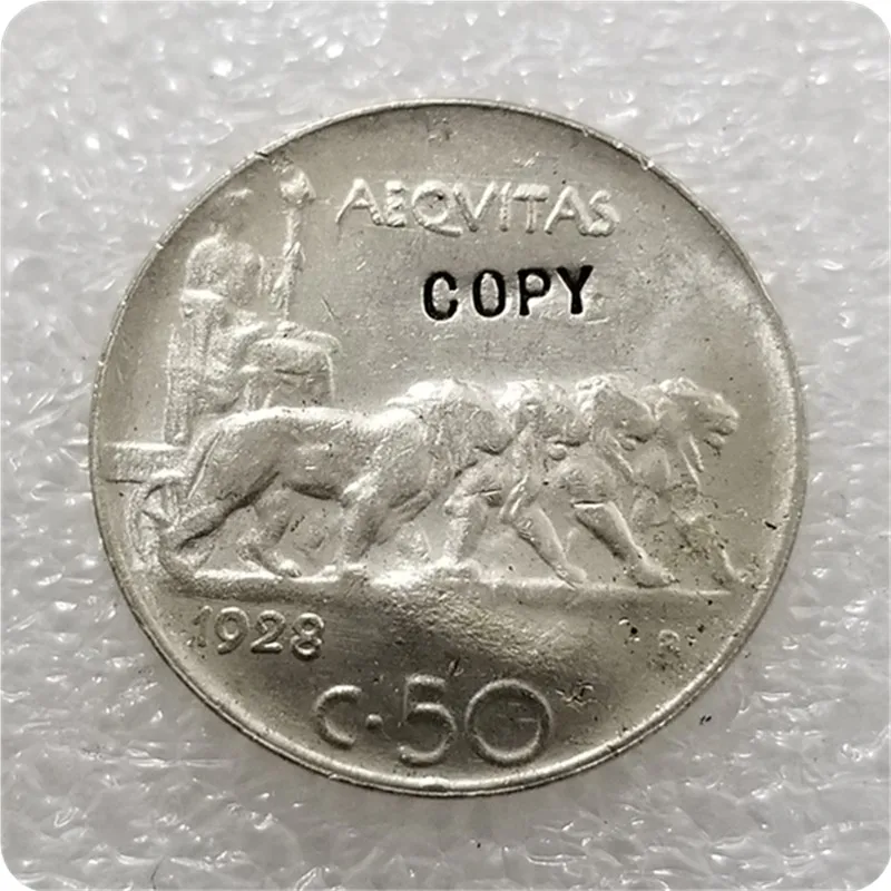 Италия 1924 1928 50 копия юбилейных монет Centesimi-копия монет-копия монеты коллекционные