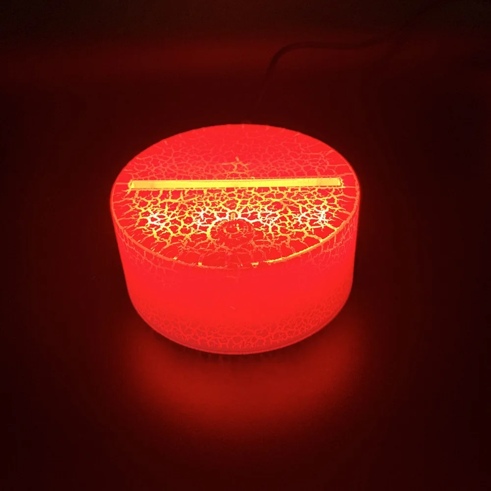 3D светодиодный ночной Светильник светящийся usb-кабель сенсорный датчик батарейный пульт дистанционного управления держатель 3d светодиодный ночник база светящийся