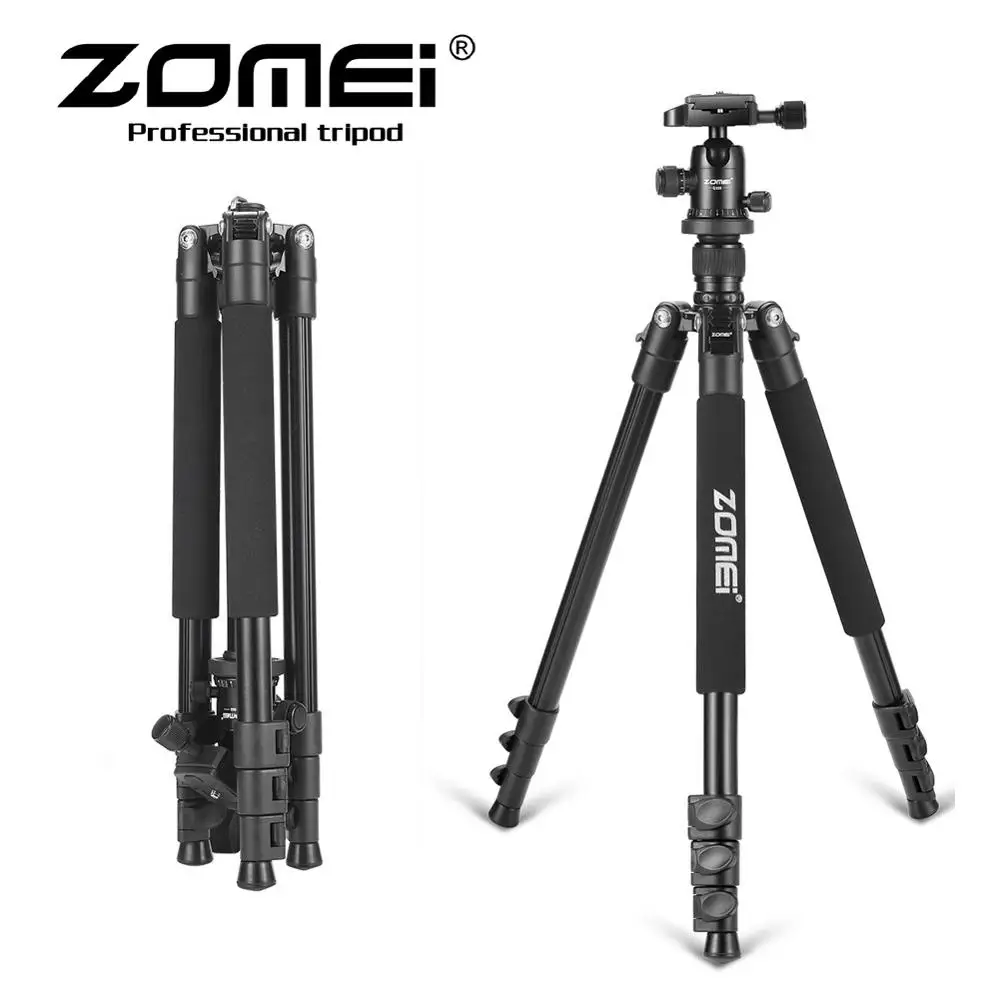 Профессиональный алюминиевый гибкий штатив Zomei Q555 для камеры DSLR портативный с