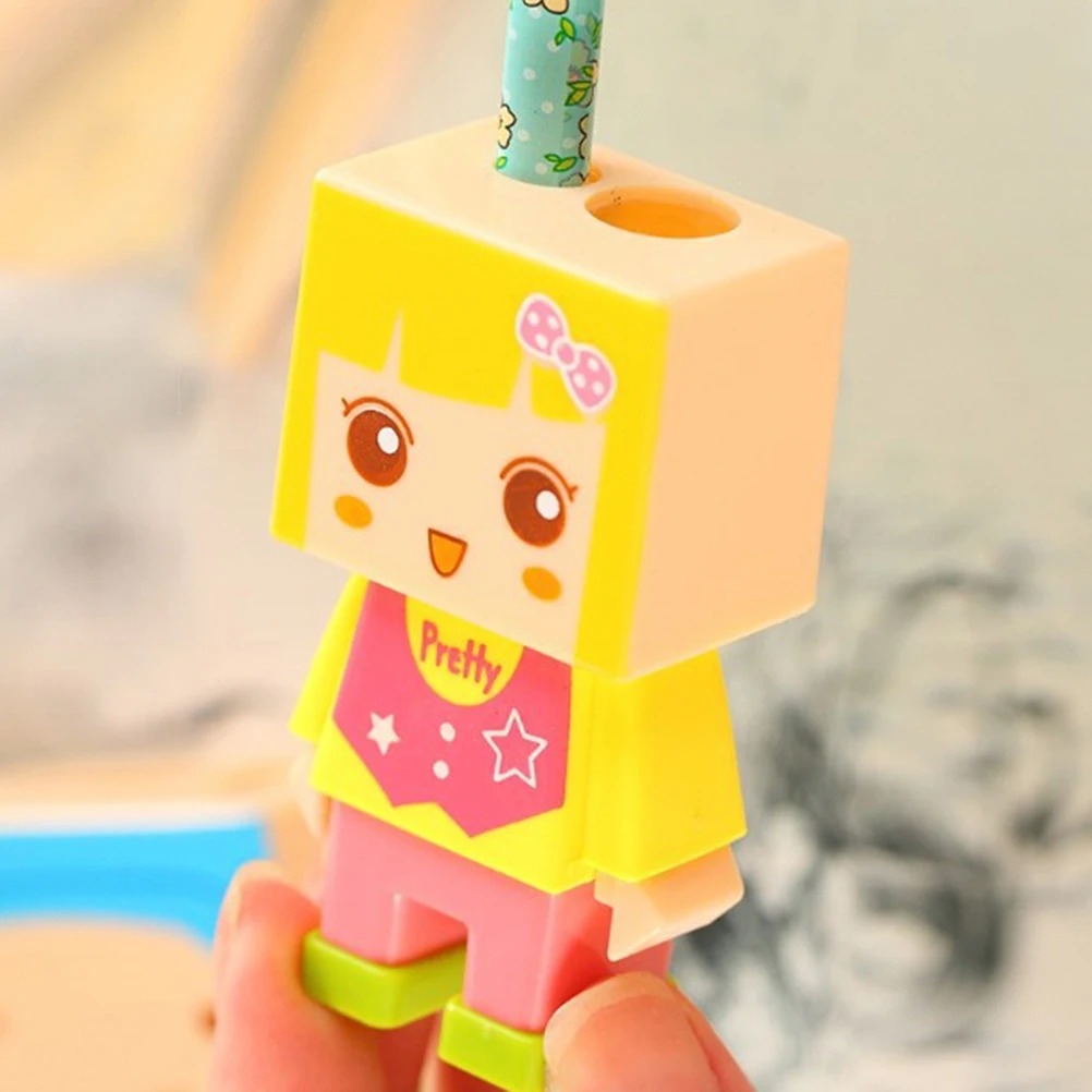 Точилка для карандашей Kawaii CuteFunny Doll двойная точилка ручка нож школьные
