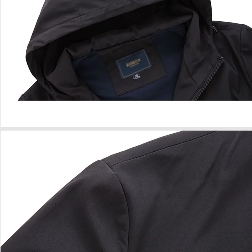 

New arrival smart causal jacket men fashion hooded solid color thin coat outerwear for spring autumn plus size