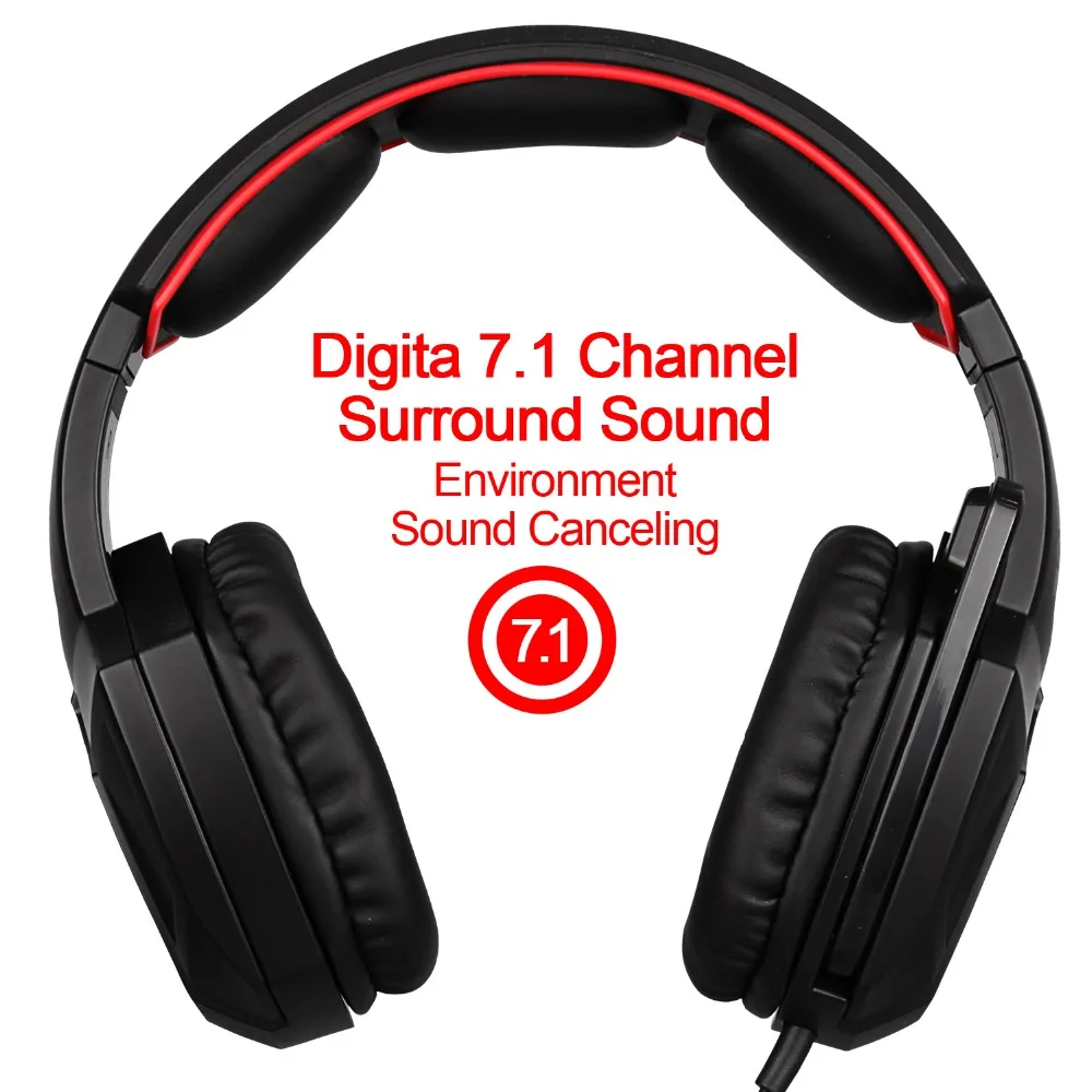 Sades дух волка USB 7 1 Surround Sound Gaming Headset для ПК шумоподавления наушники с микрофоном