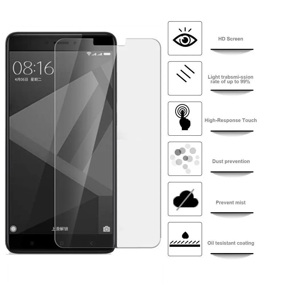 Tempered Glass For Xiaomi MiA1 Mi5X 9H 2.5D Mi A1 5X Screen Protector Redmi Note 4 4X 5 Plus Film Cover | Мобильные телефоны и