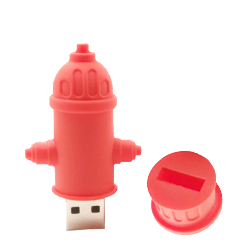 Мультяшный пожарный флеш-накопитель, пожарный гидрант, водный клапан, Usb флеш-накопитель, 32 ГБ, 16 ГБ, карта памяти, 8 ГБ, 4 Гб, флеш-накопитель, 64 ГБ, u-диск, подарок