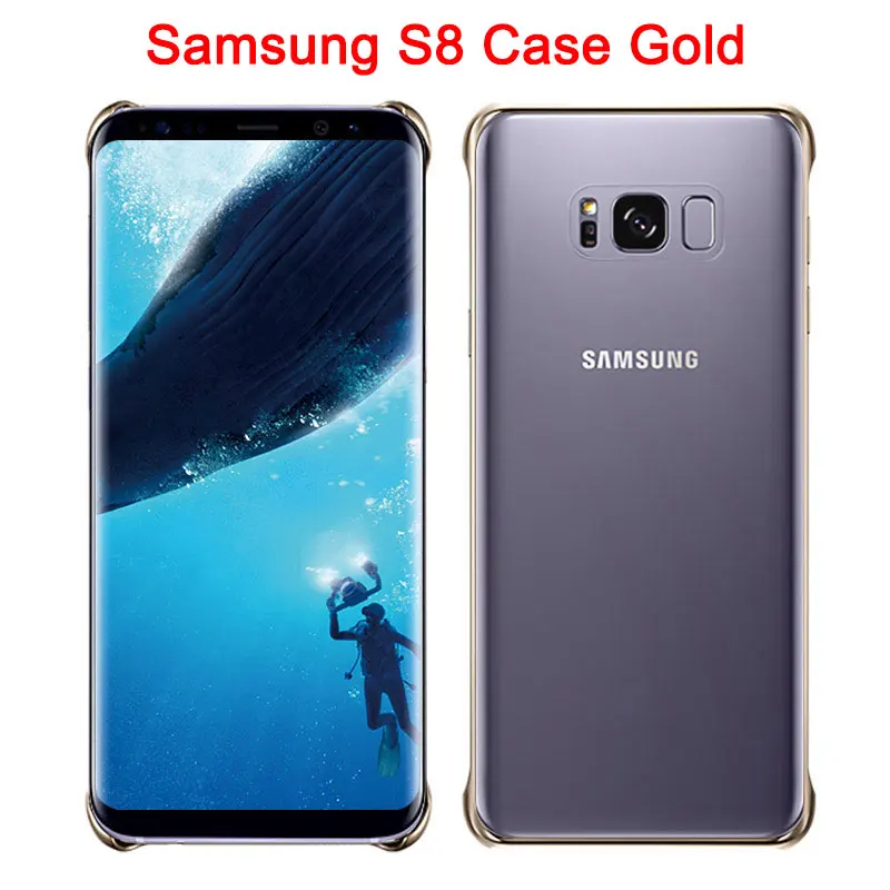 S8 Case gold Для samsung S8 s8plus, задняя крышка, прозрачный чехол, противоударный, 360, милый, для оригинала s8 s8+, для телефона, прозрачный, роскошный, жесткий, аксессуары для ПК - Цвет: S8 Case gold