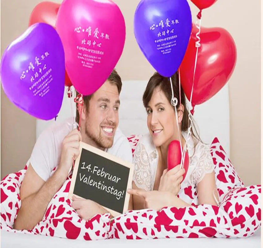 Шары в форме сердца с индивидуальным логотипом 12 дюймов 2 г рекламные шары на