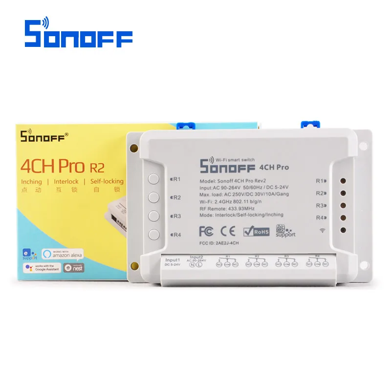 Смарт пульт дистанционного управления Sonoff 4CH Pro r2 4 канала Wi Fi RF
